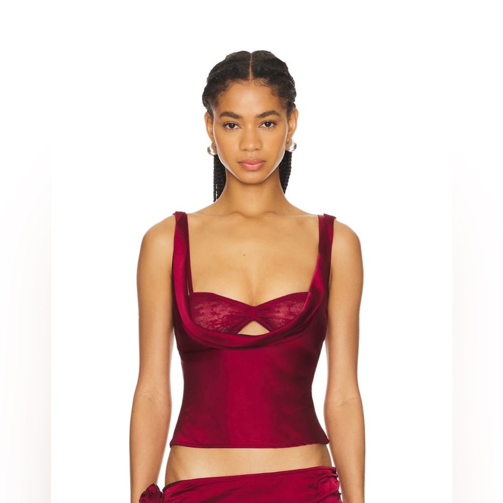 NWT lioness delilah top in burgundy